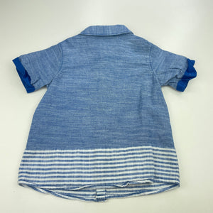 Boys Target, blue cotton short sleeve shirt, EUC, size 2,  