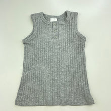 Load image into Gallery viewer, unisex Baby Berry, grey ribbed singlet top, GUC, size 1,  
