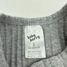 Load image into Gallery viewer, unisex Baby Berry, grey ribbed singlet top, GUC, size 1,  