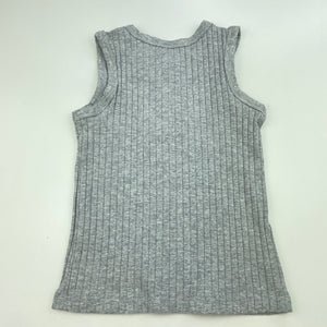 unisex Baby Berry, grey ribbed singlet top, GUC, size 1,  