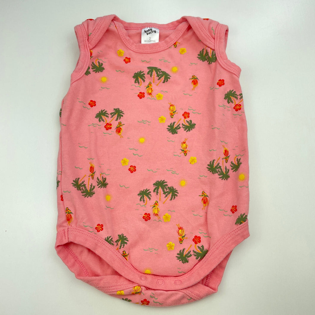 Girls Baby Berry, pink cotton bodysuit / romper, GUC, size 2,  