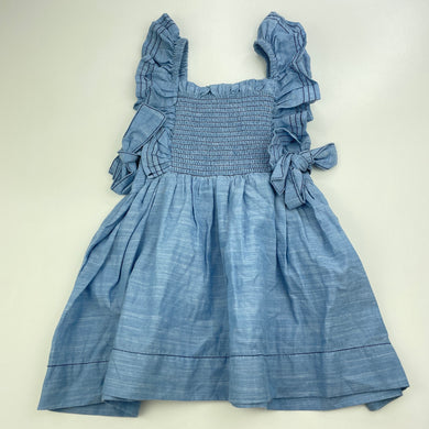 Girls Anko, blue cotton summer dress, EUC, size 0, L: 42cm