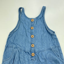 Load image into Gallery viewer, Girls KID, blue chambray cotton overalls, GUC, size 1,  