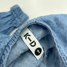 Load image into Gallery viewer, Girls KID, blue chambray cotton overalls, GUC, size 1,  