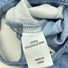 Load image into Gallery viewer, Girls KID, blue chambray cotton overalls, GUC, size 1,  