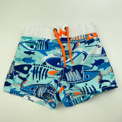 Boys Osh Kosh, lined lightweight board shorts, elasticated, GUC, size 3 months,  