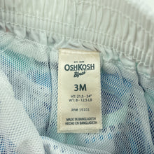 Load image into Gallery viewer, Boys Osh Kosh, lined lightweight board shorts, elasticated, GUC, size 3 months,  