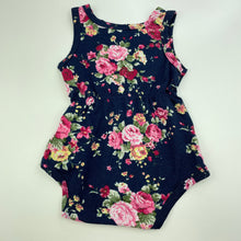 Load image into Gallery viewer, Girls PatPat, lightweight navy floral romper, FUC, size 00,  