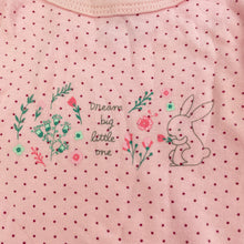 Load image into Gallery viewer, Girls Ollies Place, pink cotton bodysuit / romper, rabbit, EUC, size 00,  