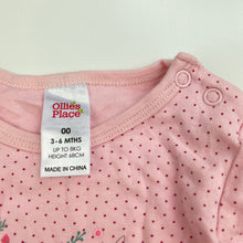 Load image into Gallery viewer, Girls Ollies Place, pink cotton bodysuit / romper, rabbit, EUC, size 00,  