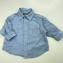 Load image into Gallery viewer, Boys ABCD Industrie, lightweight cotton long sleeve shirt, GUC, size 00,  