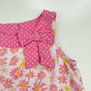 Girls Tiny Little Wonders, floral cotton summer romper, EUC, size 1,  
