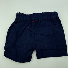 Load image into Gallery viewer, Boys Dymples, navy lightweight cotton shorts, adjustable, EUC, size 000,  