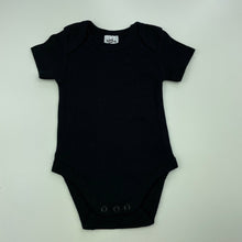 Load image into Gallery viewer, unisex Baby Berry, black cotton bodysuit / romper, EUC, size 000,  