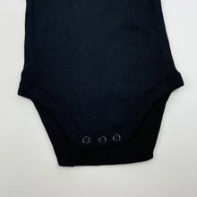 Load image into Gallery viewer, unisex Baby Berry, black cotton bodysuit / romper, EUC, size 000,  