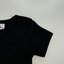 Load image into Gallery viewer, unisex Baby Berry, black cotton bodysuit / romper, EUC, size 000,  