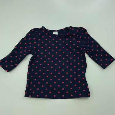 Girls Dymples, navy stretchy long sleeve top, GUC, size 00,  