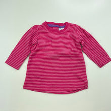 Load image into Gallery viewer, Girls Baby Berry, pink stripe cotton long sleeve top, GUC, size 000,  
