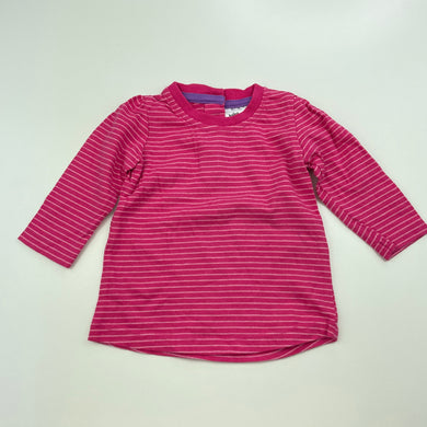 Girls Baby Berry, pink stripe cotton long sleeve top, GUC, size 000,  