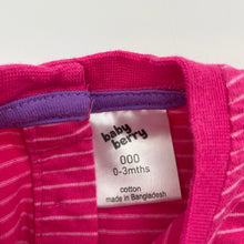 Load image into Gallery viewer, Girls Baby Berry, pink stripe cotton long sleeve top, GUC, size 000,  