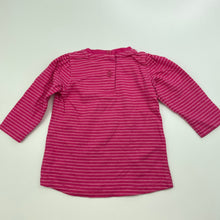 Load image into Gallery viewer, Girls Baby Berry, pink stripe cotton long sleeve top, GUC, size 000,  