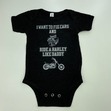 Boys BELLA + CANVAS, lightweight bodysuit / romper, motorbike, EUC, size 00,  