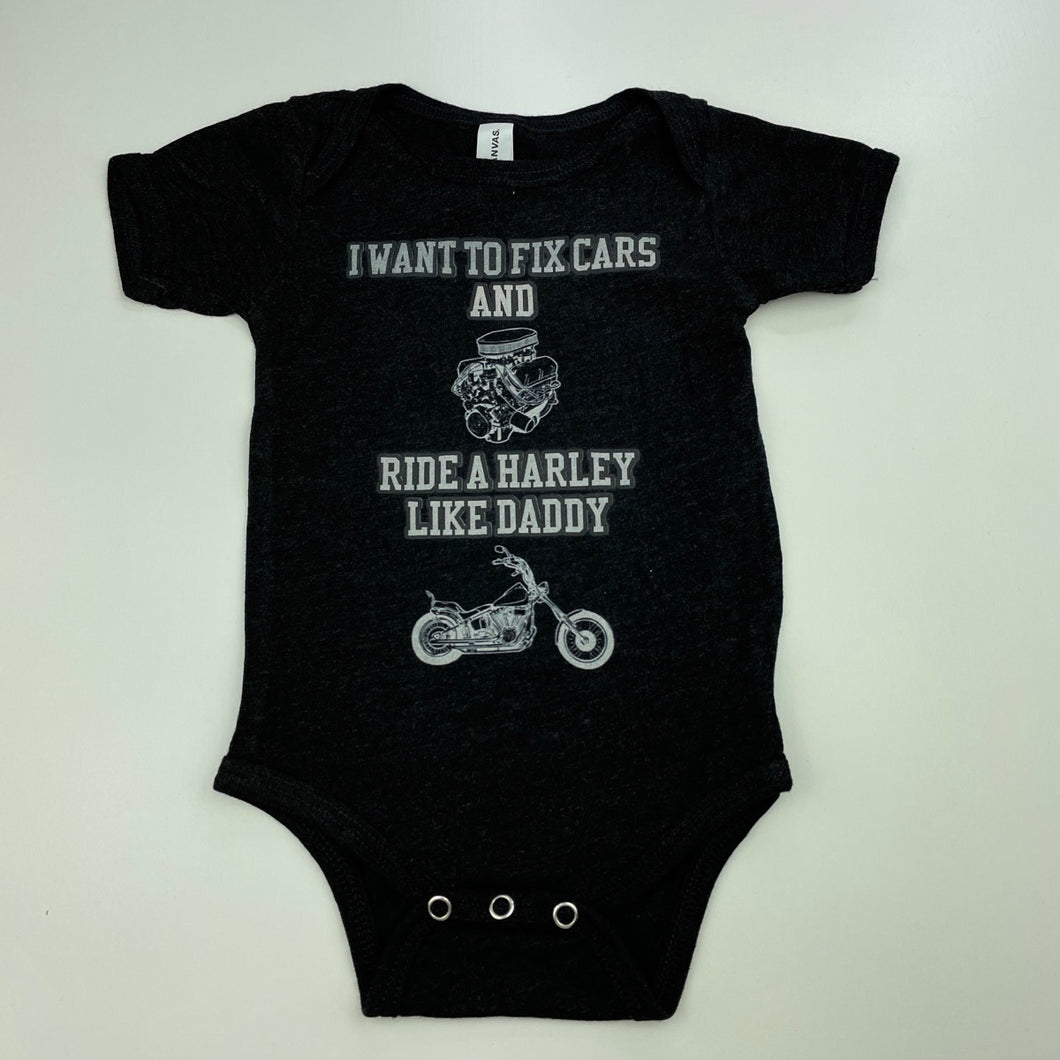 Boys BELLA + CANVAS, lightweight bodysuit / romper, motorbike, EUC, size 00,  
