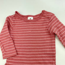 Load image into Gallery viewer, Girls Target, pink stripe cotton bodysuit / romper, EUC, size 000,  