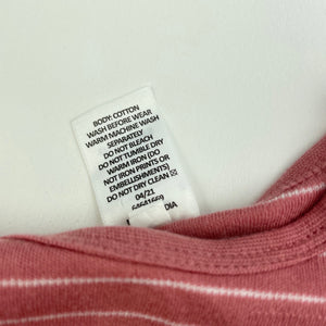 Girls Target, pink stripe cotton bodysuit / romper, EUC, size 000,  