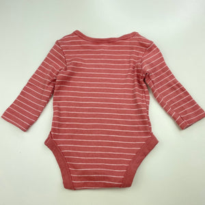 Girls Target, pink stripe cotton bodysuit / romper, EUC, size 000,  