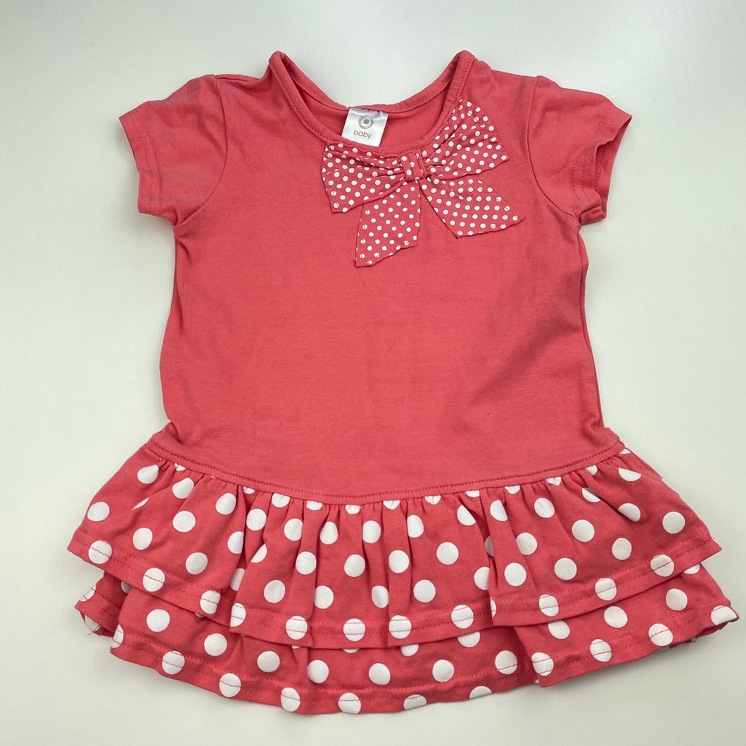 Girls Target, pink & white peplum top, GUC, size 1,  