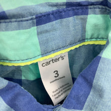 Load image into Gallery viewer, Boys Carters, lightweight cotton short sleeve shirt, GUC, size 3 months,  
