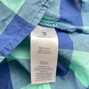 Boys Carters, lightweight cotton short sleeve shirt, GUC, size 3 months,  