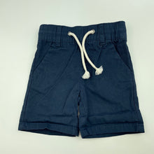 Load image into Gallery viewer, Boys Baby Berry, navy cotton shorts, elasticated, EUC, size 0000,  