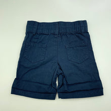 Load image into Gallery viewer, Boys Baby Berry, navy cotton shorts, elasticated, EUC, size 0000,  