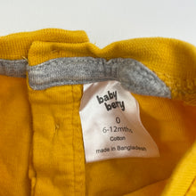 Load image into Gallery viewer, unisex Baby Berry, mustard cotton t-shirt / top, GUC, size 0,  