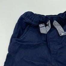 Load image into Gallery viewer, Boys Dymples, navy stretch cotton shorts, elasticated, GUC, size 000,  