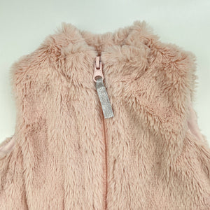 Girls Baby Berry, pink faux fur vest / sleeveless jaclet, EUC, size 00,  