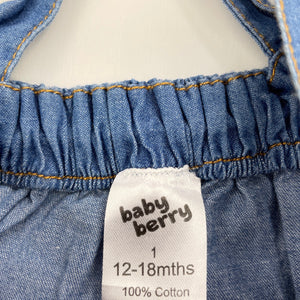 Girls Baby Berry, cotton suspender skirt, elasticated, FUC, size 1,  
