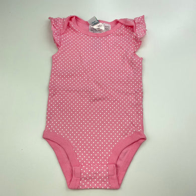 Girls Disney, pink & white spot cotton bodysuit, EUC, size 6 months,  