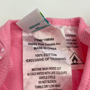 Girls Disney, pink & white spot cotton bodysuit, EUC, size 6 months,  