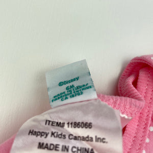 Girls Disney, pink & white spot cotton bodysuit, EUC, size 6 months,  