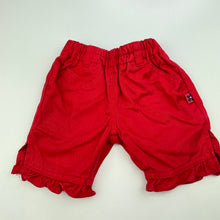 Load image into Gallery viewer, Girls Target, red cotton shorts, elasticated, GUC, size 0000,  