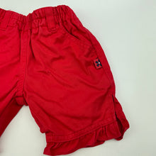 Load image into Gallery viewer, Girls Target, red cotton shorts, elasticated, GUC, size 0000,  