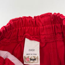 Load image into Gallery viewer, Girls Target, red cotton shorts, elasticated, GUC, size 0000,  