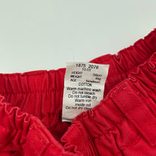 Load image into Gallery viewer, Girls Target, red cotton shorts, elasticated, GUC, size 0000,  