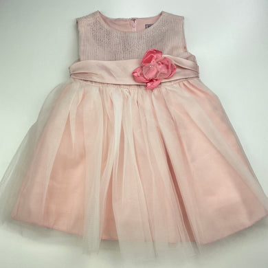 Girls Dorissa, lined pink tulle party dress, GUC, size 1-2, L: 45cm