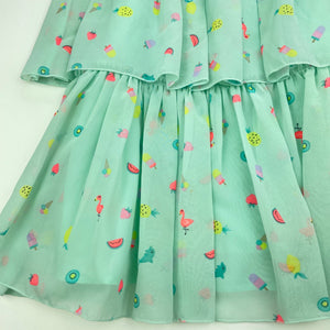 Girls H&M, lined lightweight summer party dress, FUC, size 7, L: 66cm