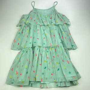 Girls H&M, lined lightweight summer party dress, FUC, size 7, L: 66cm