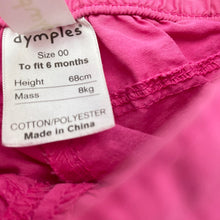 Load image into Gallery viewer, Girls Dymples, lightweight shorts, elasticated, FUC, size 00,  